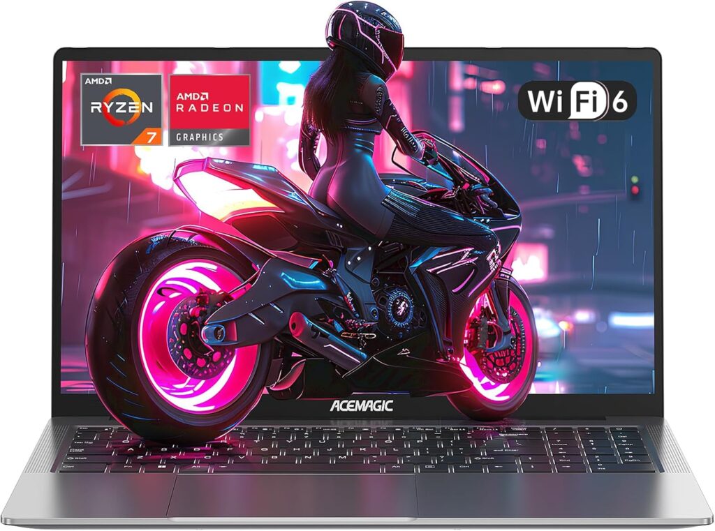 ACEMAGIC 2024 News Gaming Laptop,AMD Ryzen 7 5700U with Radeon RX Vega 8 Graphics, 16.1 FHD Display, 16GB RAM, 512GB NVMe SSD,Backlit Keyboard,Type-C (Full Function), WiFi 6, 53Wh Battery