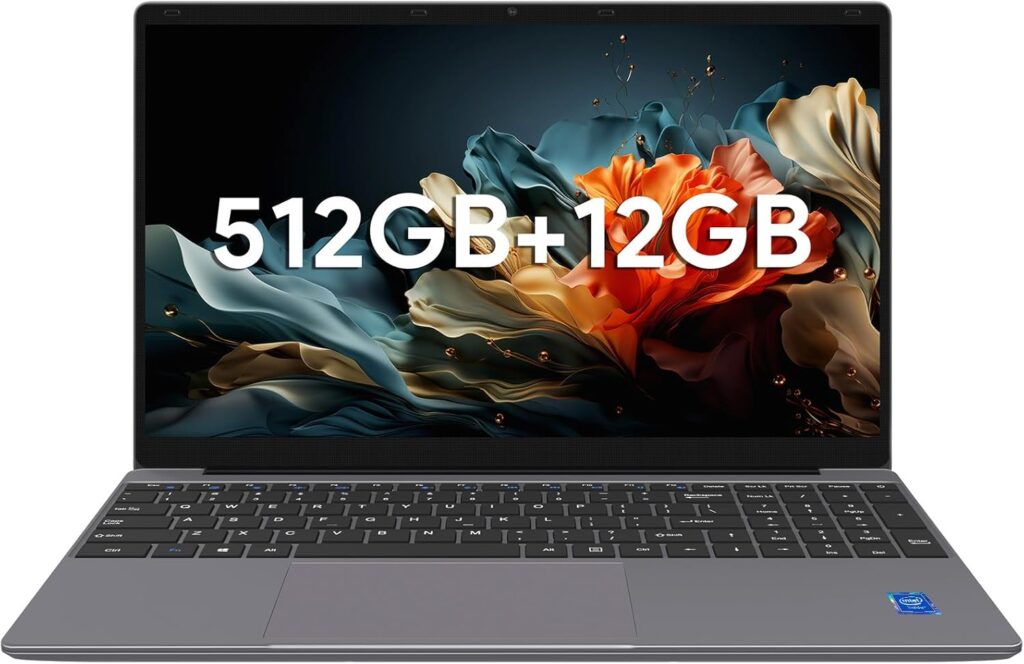 ApoloSign 12GB RAM, 512GB SSD Laptop, Expandable 1TB, with Intel N5095 High-Speed Performance Laptop Computer, Dual-Band WiFi, 178° Open Angle, Dual Speakers, and 15.6 Full HD Display