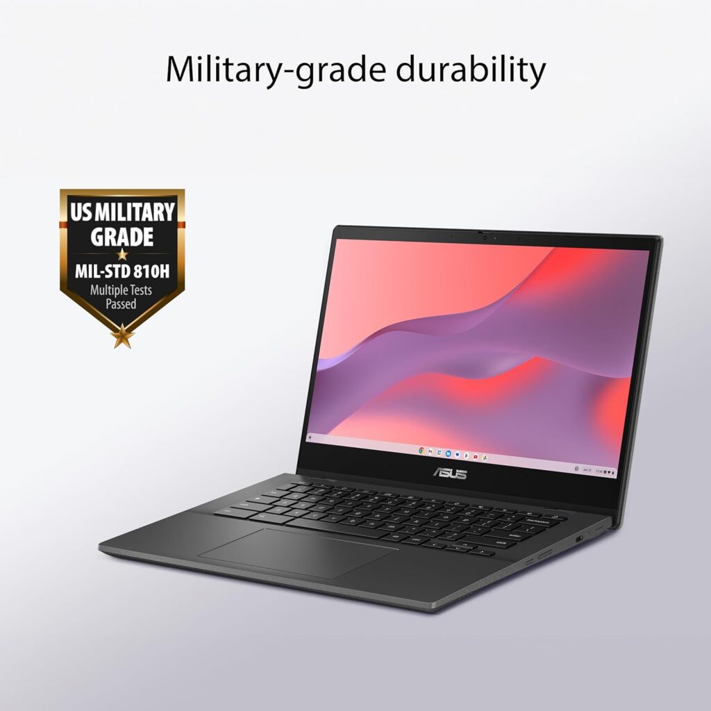 ASUS Chromebook CM14 Laptop, 14 HD Anti-Glare Display (1366x768), MediaTek Kompanio 520, 4GB RAM, 64GB eMMC, ChromeOS, Gray, CM1402CM2A-DS44, Gravity Grey