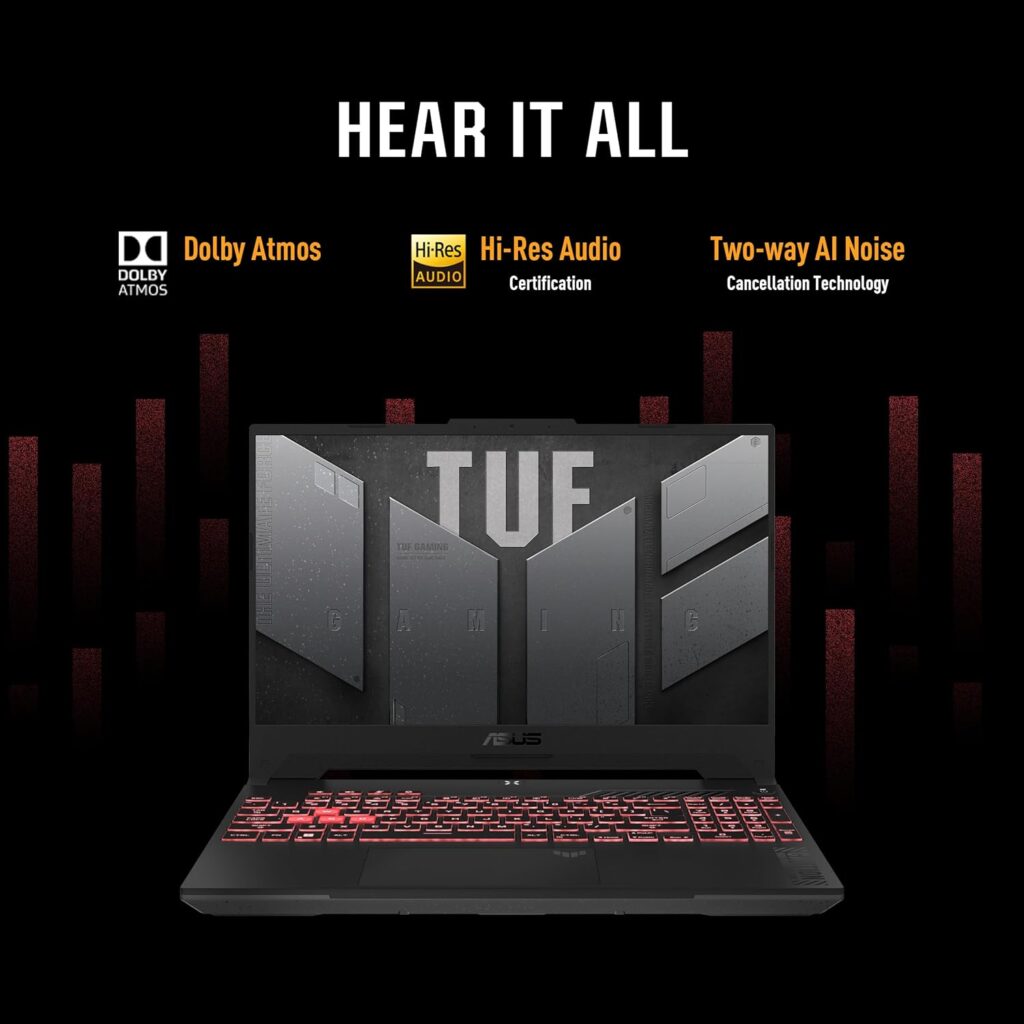 ASUS TUF Gaming A15 (2023) Gaming Laptop, 15.6” FHD 144Hz, 100% sRGB Display, GeForce RTX 4060, AMD Ryzen 7 7735HS, 16GB DDR5, 1TB PCIe SSD, Wi-Fi 6, Windows 11, FA507NV-EH74