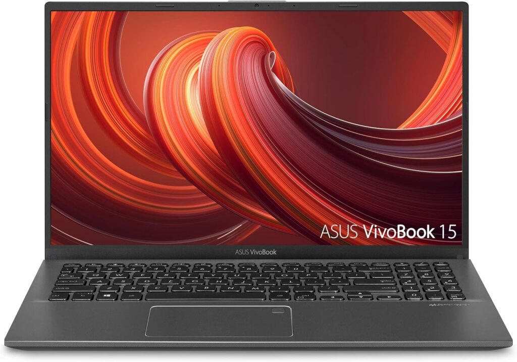 ASUS VivoBook 15 Thin and Light Laptop, 15.6” FHD Display, Intel i3-1005G1 CPU, 8GB RAM, 128GB SSD, Backlit Keyboard, Fingerprint, Windows 10 Home in S Mode, Slate Gray, F512JA-AS34