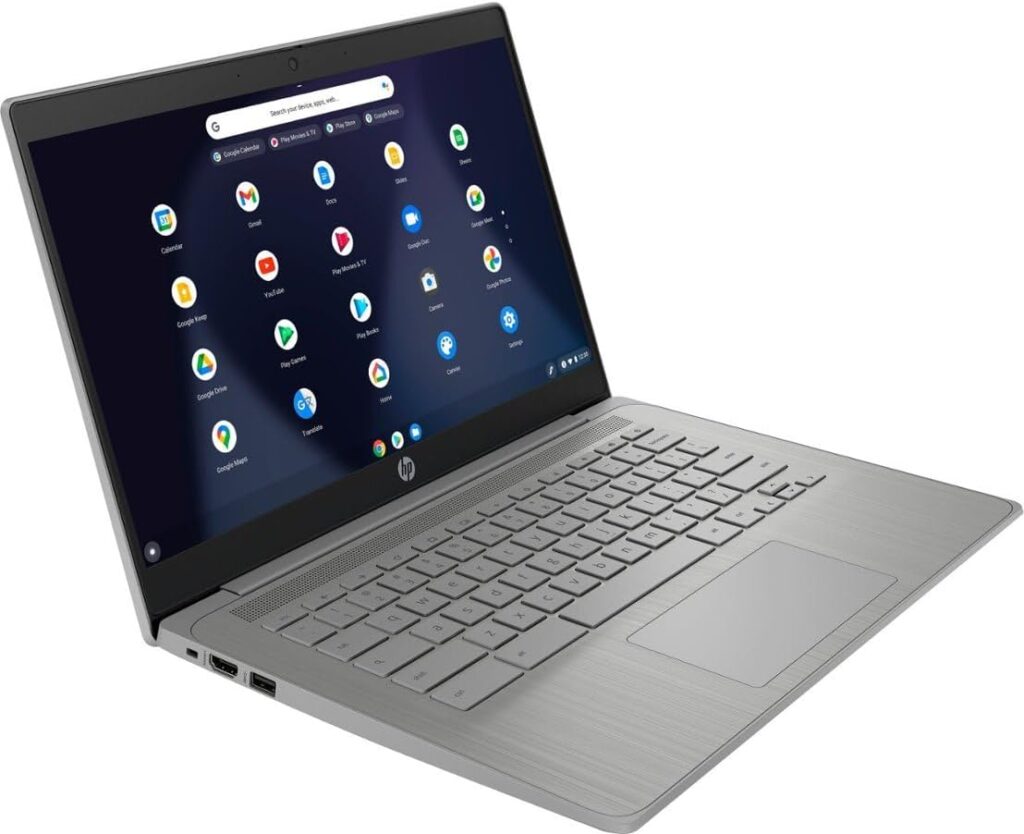 HP 2023 Newest Chromebook Laptop, 14 Inch Display, Intel Celeron N4120 Processor, 4GB RAM, 64GB eMMC, Intel UHD Graphics 600, WiFi, Bluetooth, Chrome OS, Modern Gray