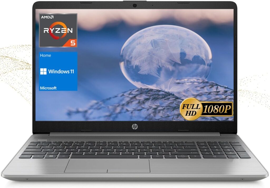 HP Essential 255 G8 Laptop, 15.6 FHD Display, AMD Ryzen 5 5500U, 32GB RAM, 1TB PCIe SSD, Webcam, SD Card Reader, HDMI, Wi-Fi 6, Windows 11 Home, Dark Ash Silver