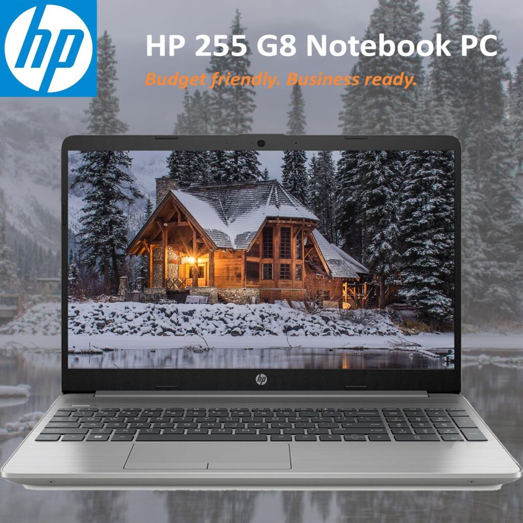 HP Essential 255 G8 Laptop, 15.6 FHD Display, AMD Ryzen 5 5500U, 32GB RAM, 1TB PCIe SSD, Webcam, SD Card Reader, HDMI, Wi-Fi 6, Windows 11 Home, Dark Ash Silver