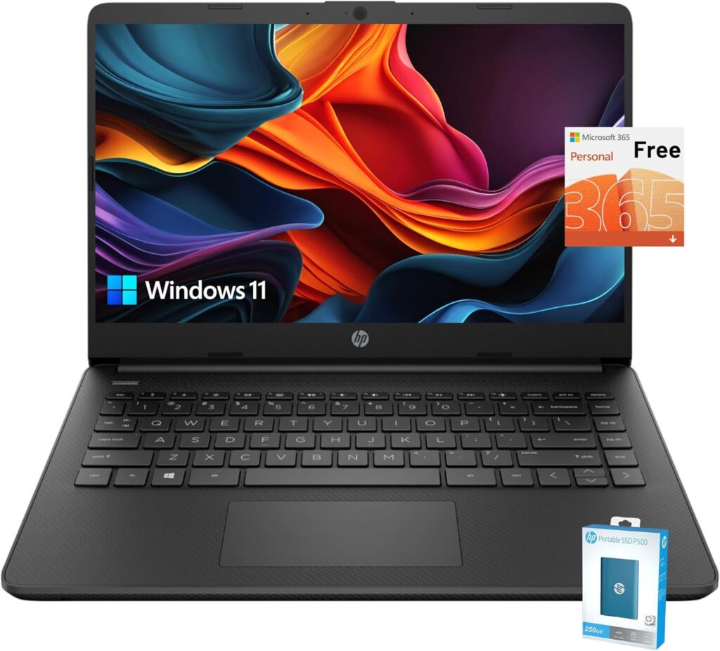 HP Latest Stream 14 HD Laptop, Intel Celeron Processor, 16GB Memory, 64GB eMMC Storage, Fast Charge, HDMI, Up to 11 Hours Long Battery Life, Office 365 1-Year, Win 11 S, Microfiber Bundle, Pink Gold