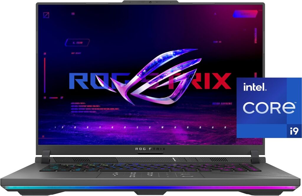 ASUS ROG Strix G16 (2024) Gaming Laptop, 16” 16:10 QHD 240Hz, GeForce RTX 4070, Intel® Core™ i9-14900HX, 32GB DDR5, 1TB PCIe SSD, Wi-Fi 6E, Windows 11 Pro, G614JIR-XS96