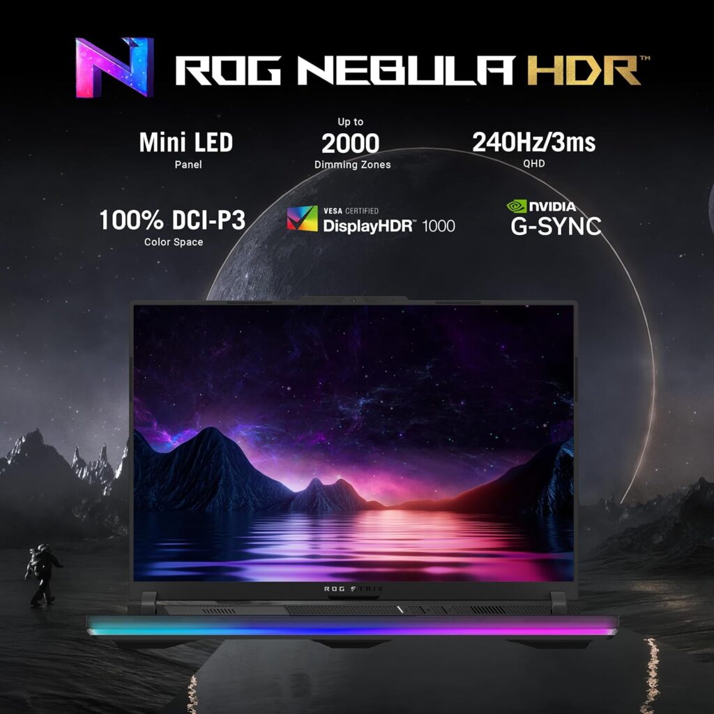 ASUS ROG Strix G16 (2024) Gaming Laptop, 16” 16:10 QHD 240Hz, GeForce RTX 4070, Intel® Core™ i9-14900HX, 32GB DDR5, 1TB PCIe SSD, Wi-Fi 6E, Windows 11 Pro, G614JIR-XS96