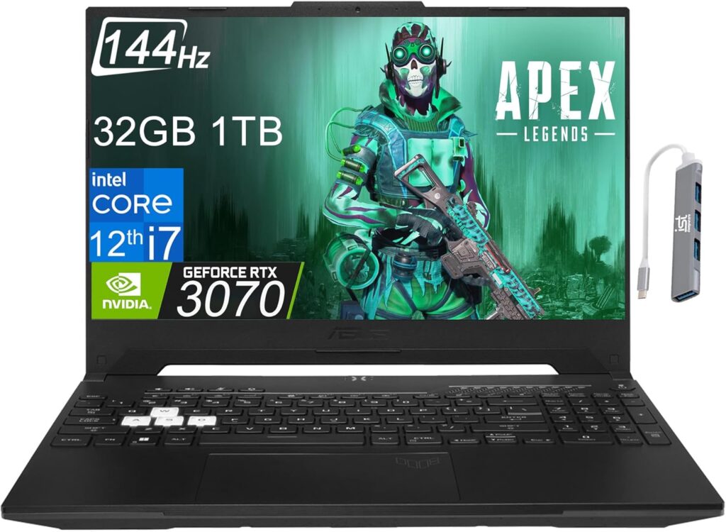 ASUS TUF Gaming A16 (2024) Gaming Laptop, 16” QHD+ 165Hz 16:10 Display, AMD Ryzen™ 9 7940HX, NVIDIA® GeForce RTX™ 4070, 16GB DDR5, 1TB PCIe Gen4 SSD, Wi-Fi 6, Windows 11, FA607PI-AS94