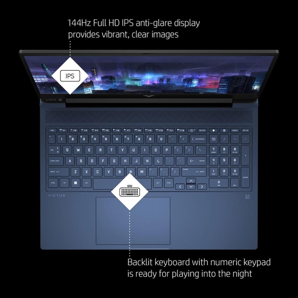 HP Victus Gaming Laptop | 15.6 FHD 144Hz | 13th Gen Intel 8 Cores i5-13420H Up to 4.60 GHz | NVIDIA GeForce RTX 3050 6GB | 32GB RAM | 1TB PCIe SSD | Backlit | Wi-Fi 6 |Webcam |Type-C |Windows 11 Home