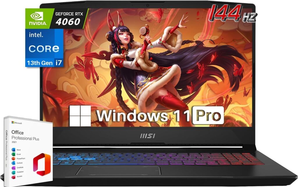 MSI 2024 Newest Pulse 15 Gaming Laptop, Intel 14-Core i7-13700H CPU, 16GB DDR5 RAM, 1TB SSD, NVIDIA GeForce RTX 4060 8GB GDDR6, Backlit KB, HDMI, Microsoft Office Lifetime License  Windows 11 Pro