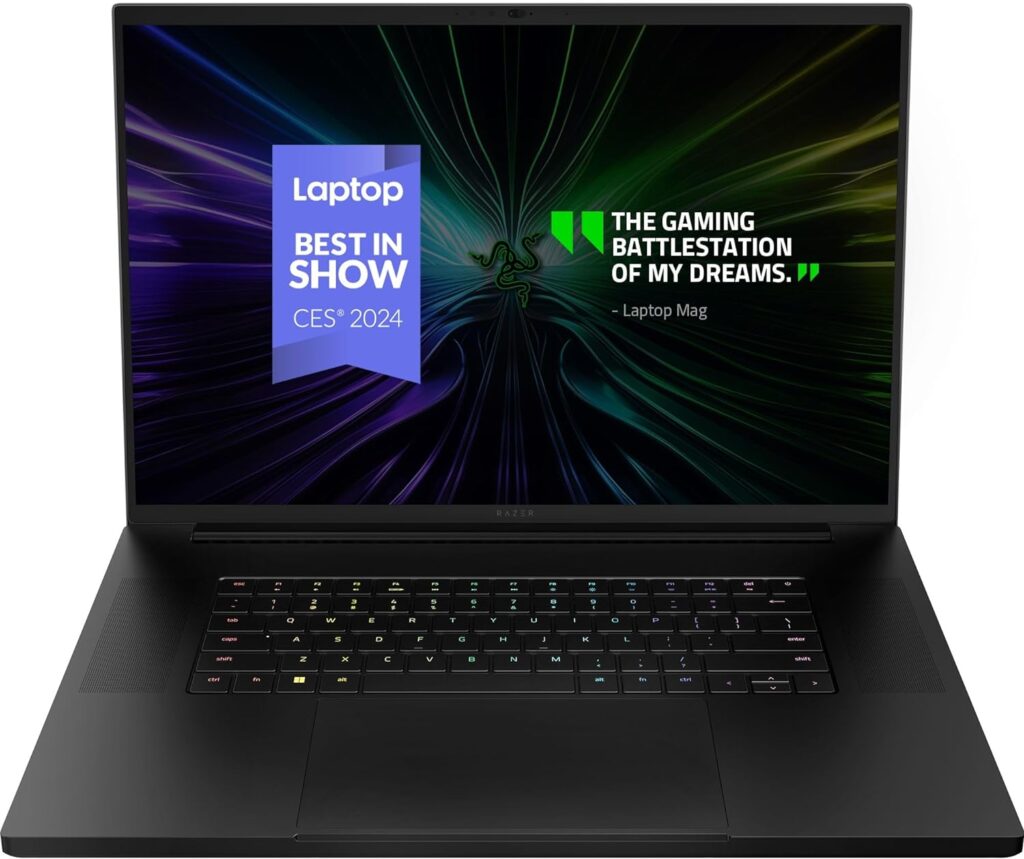 Razer Blade 18 (2024) Gaming Laptop: NVIDIA GeForce RTX 4090 - Intel Core i9 14900HX 14th Gen CPU - 18” UHD+ 4K 200Hz Display - 64GB RAM - 2TB + 2TB SSD - Thunderbolt 5 - Windows 11 - Chroma RGB